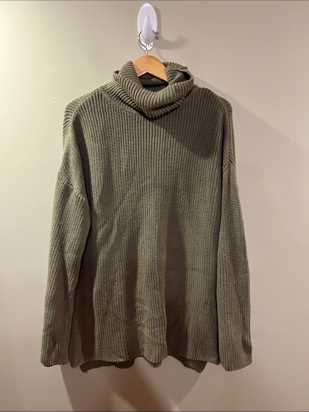 Pact Olive Turtleneck Knit Sweater